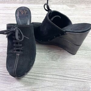 DVF Diane Von Furstenberg Emerson Suede Studded Platform Wedge - Retro Y2K